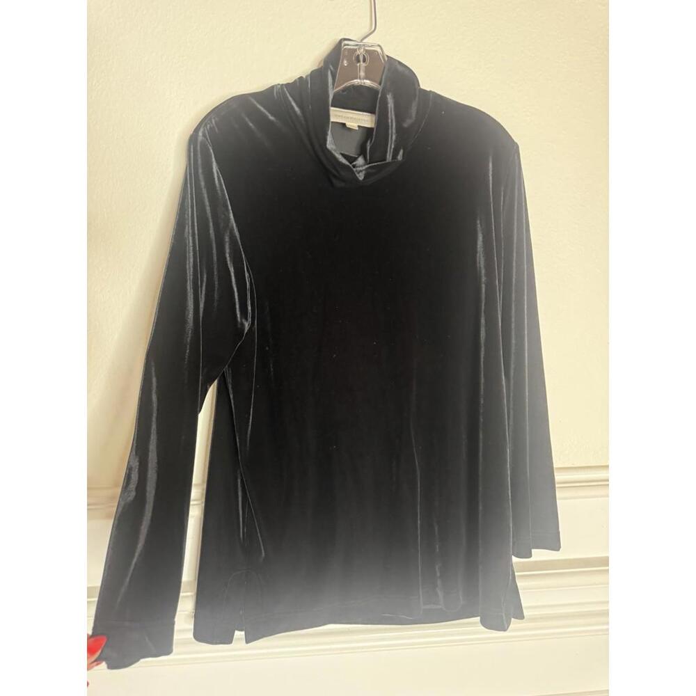 Vintage 90s Susan Bristol Mock Turtleneck Shirt Size M Black
